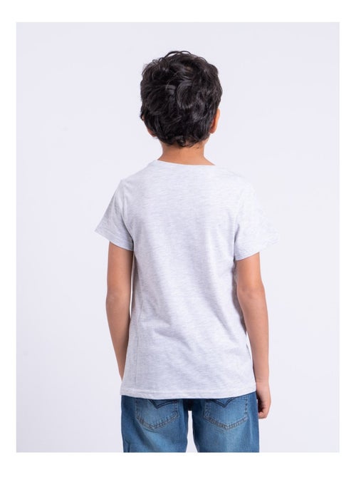 T-shirt manches courtes col rond pur coton NUPLATON garçon - Kiabi