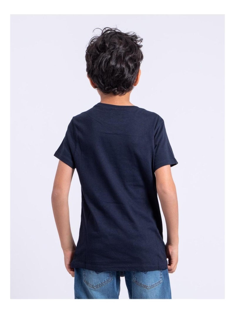 T-shirt manches courtes col rond pur coton NUPLATON garçon Gris clair - Kiabi