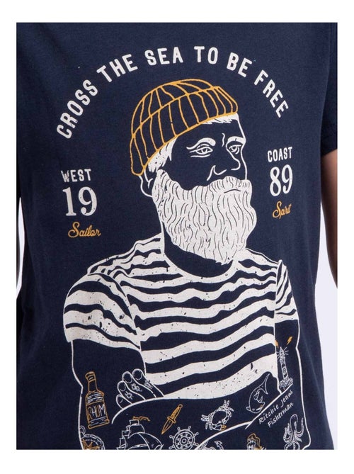 T-shirt manches courtes col rond pur coton NUPLATON garçon - Kiabi