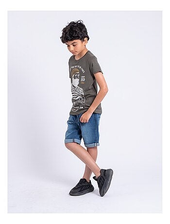 T-shirt manches courtes col rond pur coton NUPLATON garçon