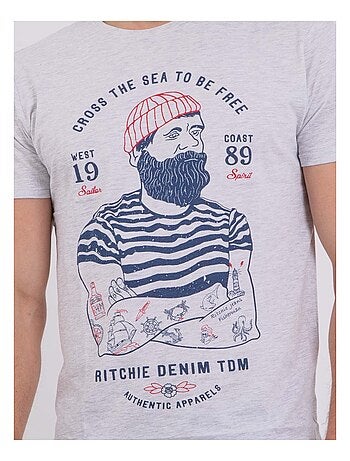 T-shirt manches courtes col rond pur coton NUPLATON