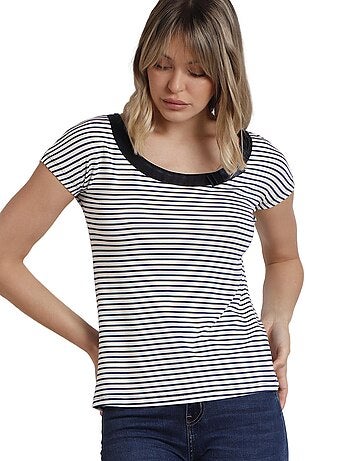 T-shirt manches courtes col rond Rayas
