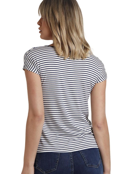 T-shirt manches courtes col rond Rayas - Kiabi