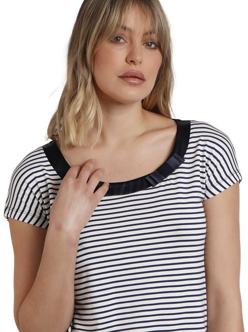 T-shirt manches courtes col rond Rayas - Kiabi