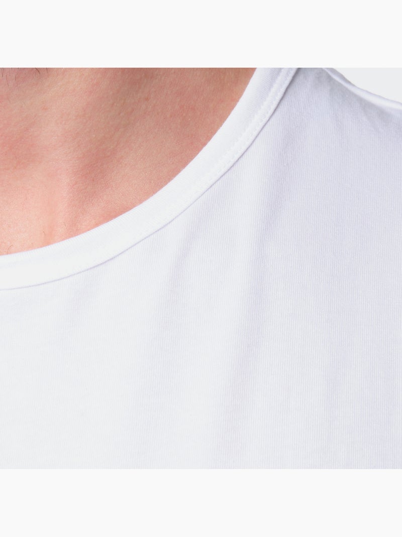 T-shirt manches courtes col rond uni Blanc - Kiabi