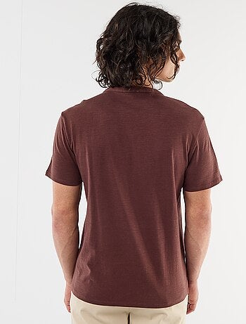 T-shirt homme en jersey flamm? ? col tunisien coupe regular