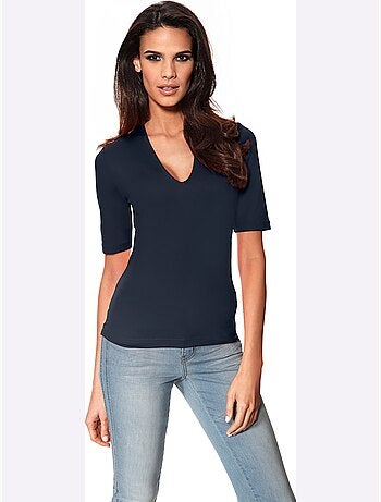 T-shirt Manches Courtes Col V - Taille Standard - Helline