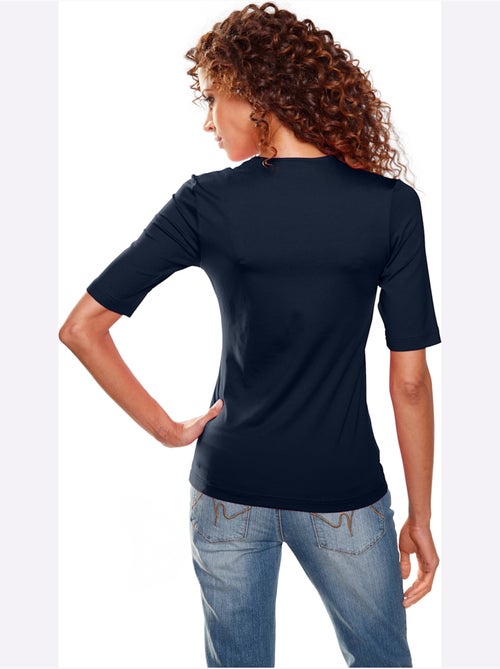 T-shirt Manches Courtes Col V - Taille Standard - Helline - Kiabi