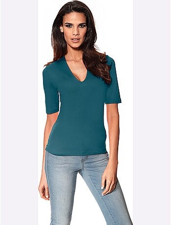 T-shirt Manches Courtes Col V - Taille Standard - Helline