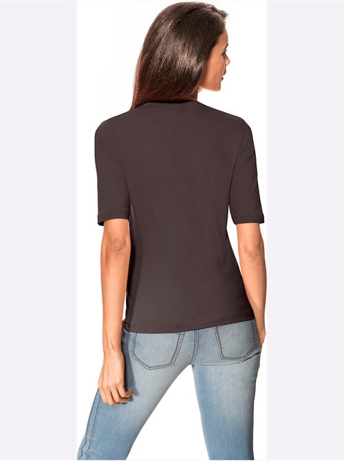 T-shirt Manches Courtes Col V - Taille Standard - Helline - Kiabi