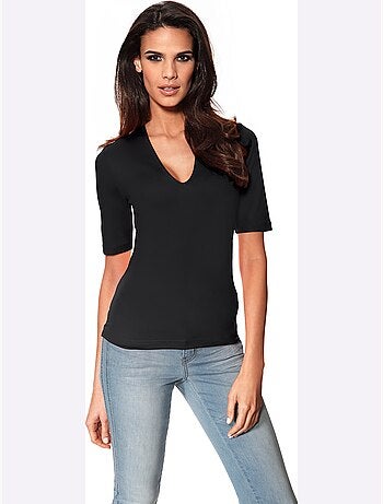 T-shirt Manches Courtes Col V - Taille Standard - Helline
