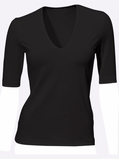 T-shirt Manches Courtes Col V - Taille Standard - Helline - Kiabi