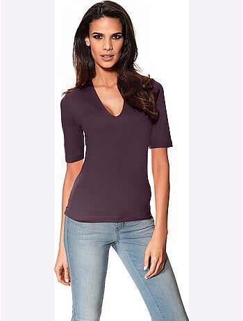 T-shirt Manches Courtes Col V - Taille Standard - Helline