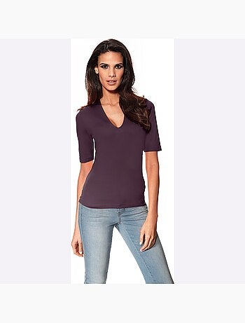 T-shirt manches courtes col v - taille standard - helline