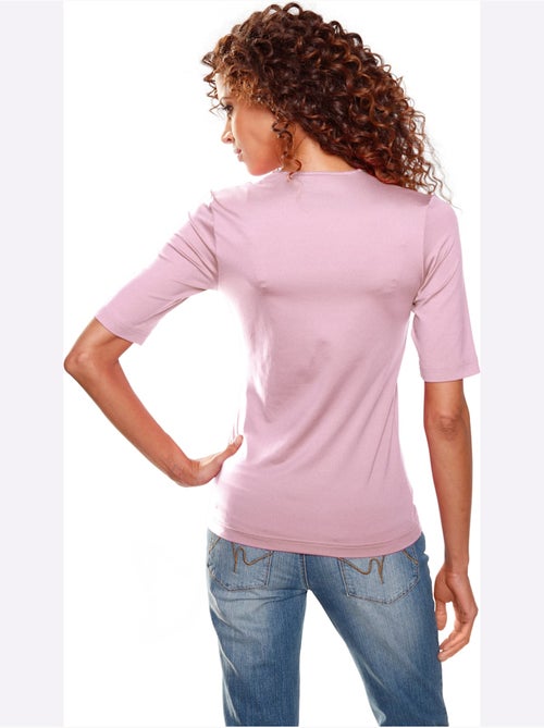 T-shirt Manches Courtes Col V - Taille Standard - Helline - Kiabi
