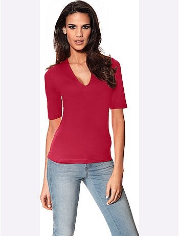 T-shirt Manches Courtes Col V - Taille Standard - Helline