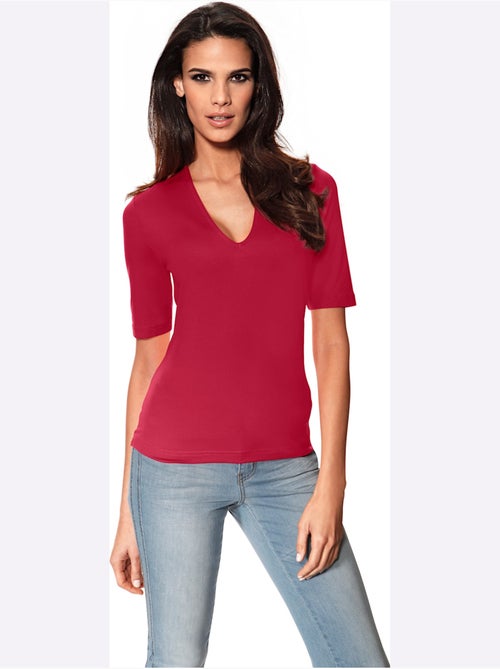 T-shirt Manches Courtes Col V - Taille Standard - Helline - Kiabi T-shirt Manches Courtes Col V - Taille Standard - Helline - Kiabi