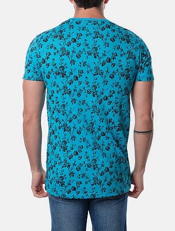 T-shirt manches courtes col V à motif
