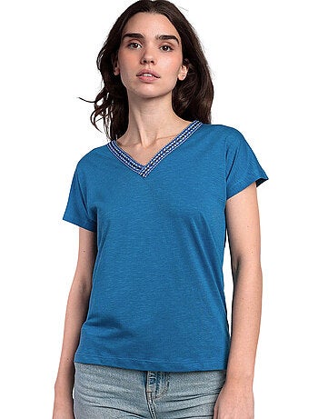 T-shirt manches courtes col V Mexico