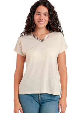 T-shirt manches courtes col V Mexico