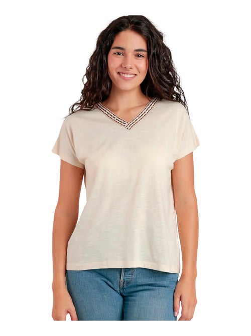 T-shirt manches courtes col V Mexico - Kiabi