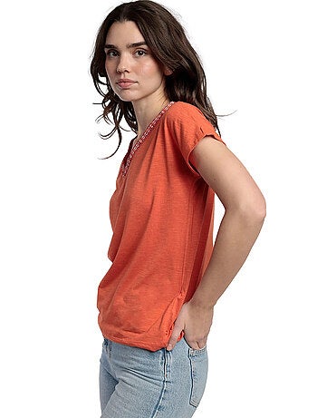 T-shirt manches courtes col V Mexico