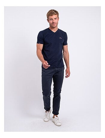 T-shirt manches courtes col V pur coton NERIJ