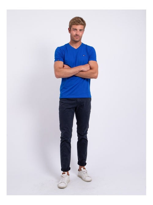 T-shirt manches courtes col V pur coton NERIJ - Kiabi