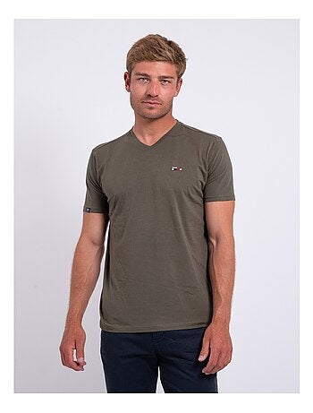 T-shirt manches courtes col V pur coton NERIJ