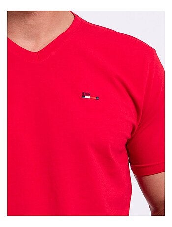 T-shirt manches courtes col V pur coton NERIJ