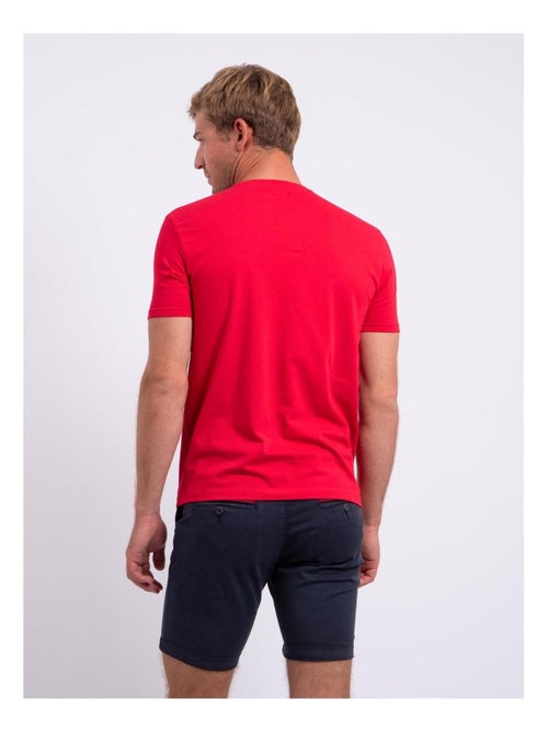 T-shirt manches courtes col V pur coton NERIJ - Kiabi