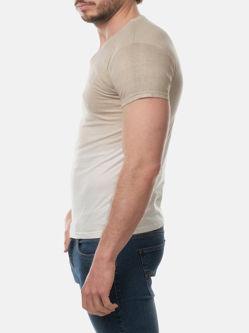 T-shirt manches courtes col V tye and die Gris - Kiabi