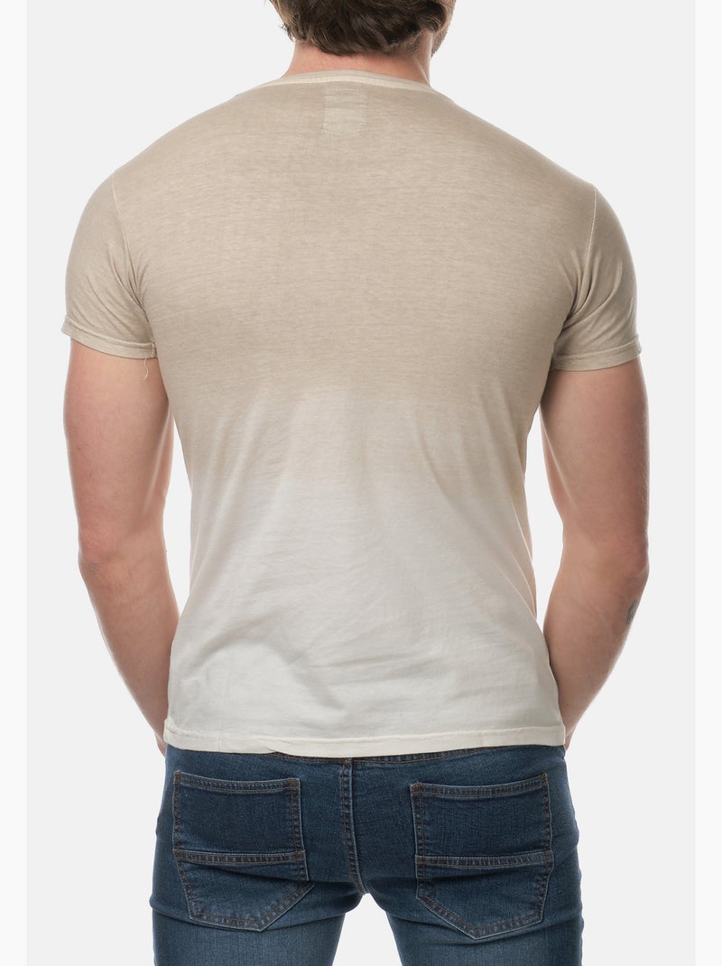 T-shirt manches courtes col V tye and die Gris - Kiabi