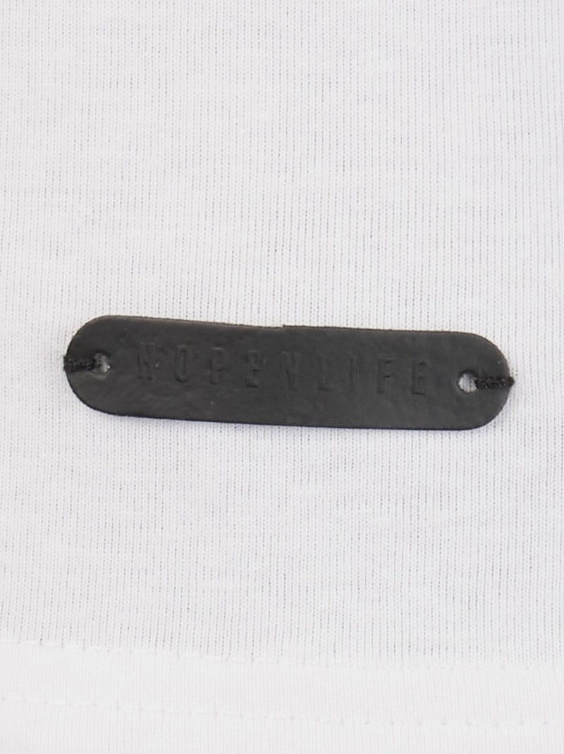 T-shirt manches courtes col V uni Blanc - Kiabi