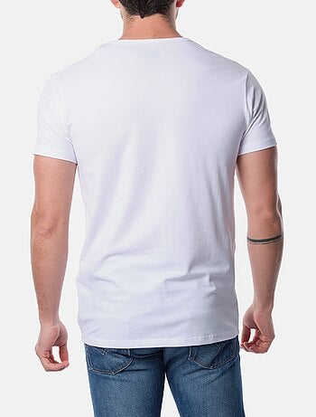 T-shirt manches courtes col V uni