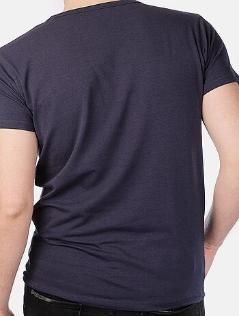 T-shirt manches courtes col V uni