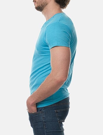 T-shirt manches courtes col V uni