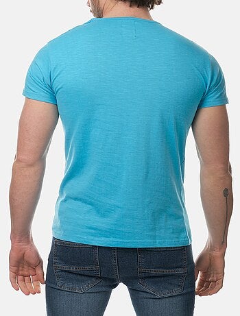 T-shirt manches courtes col V uni
