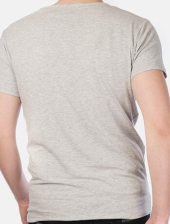 T-shirt manches courtes col V uni
