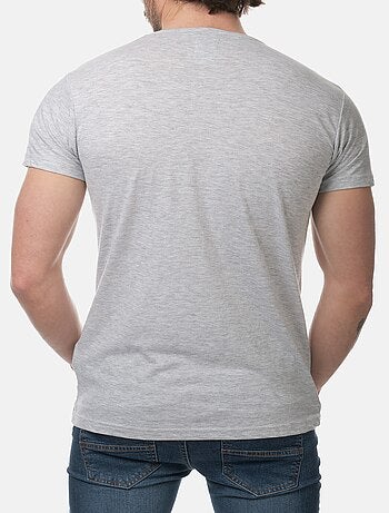T-shirt manches courtes col V uni