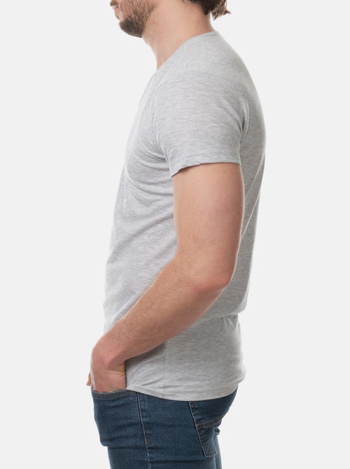 T-shirt manches courtes col V uni - Kiabi