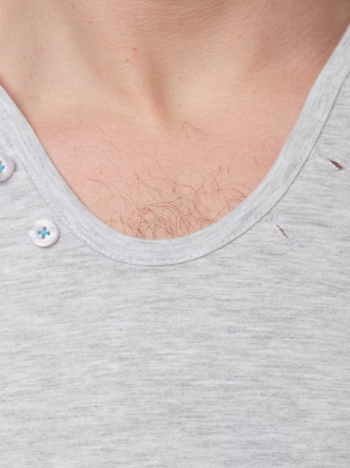 T-shirt manches courtes col V uni - Kiabi