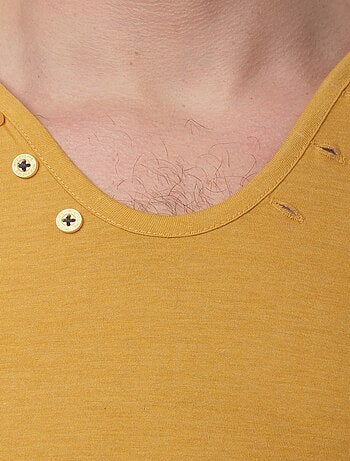 T-shirt manches courtes col V uni