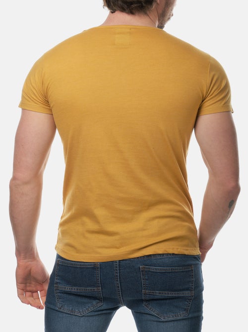 T-shirt manches courtes col V uni - Kiabi