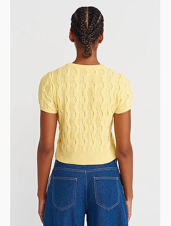 T-shirt manches courtes côtelé texturé dilvin