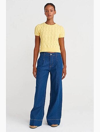 T-shirt manches courtes côtelé texturé dilvin
