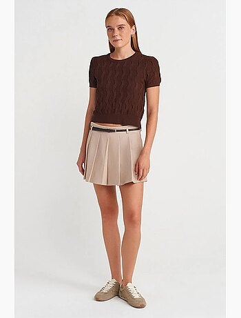 T-shirt manches courtes côtelé texturé dilvin