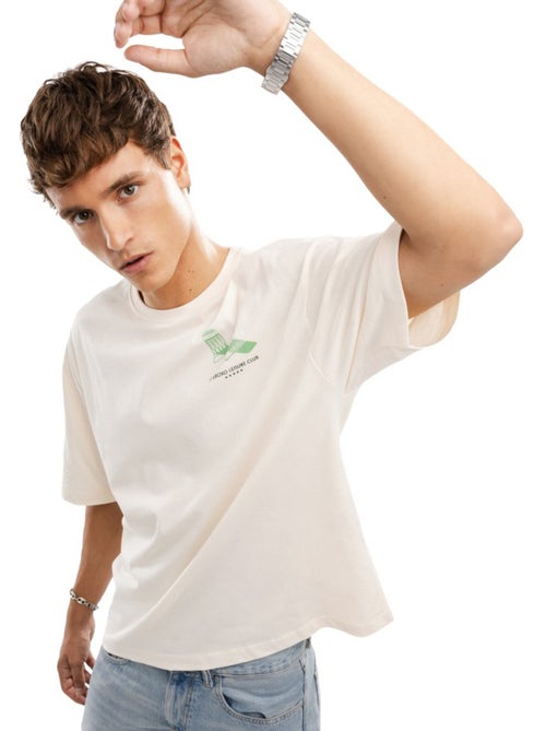 T-shirt manches courtes coton bio homme lifestyle homme life sand - Kiabi