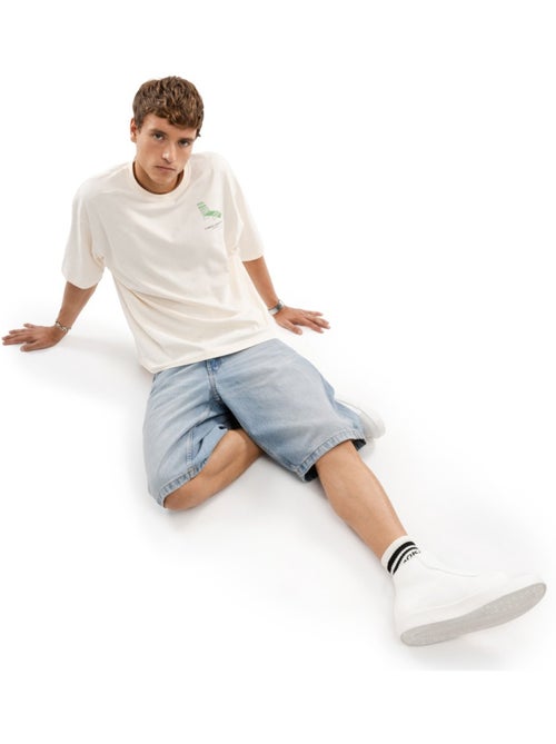 T-shirt manches courtes coton bio homme lifestyle homme life sand - Kiabi