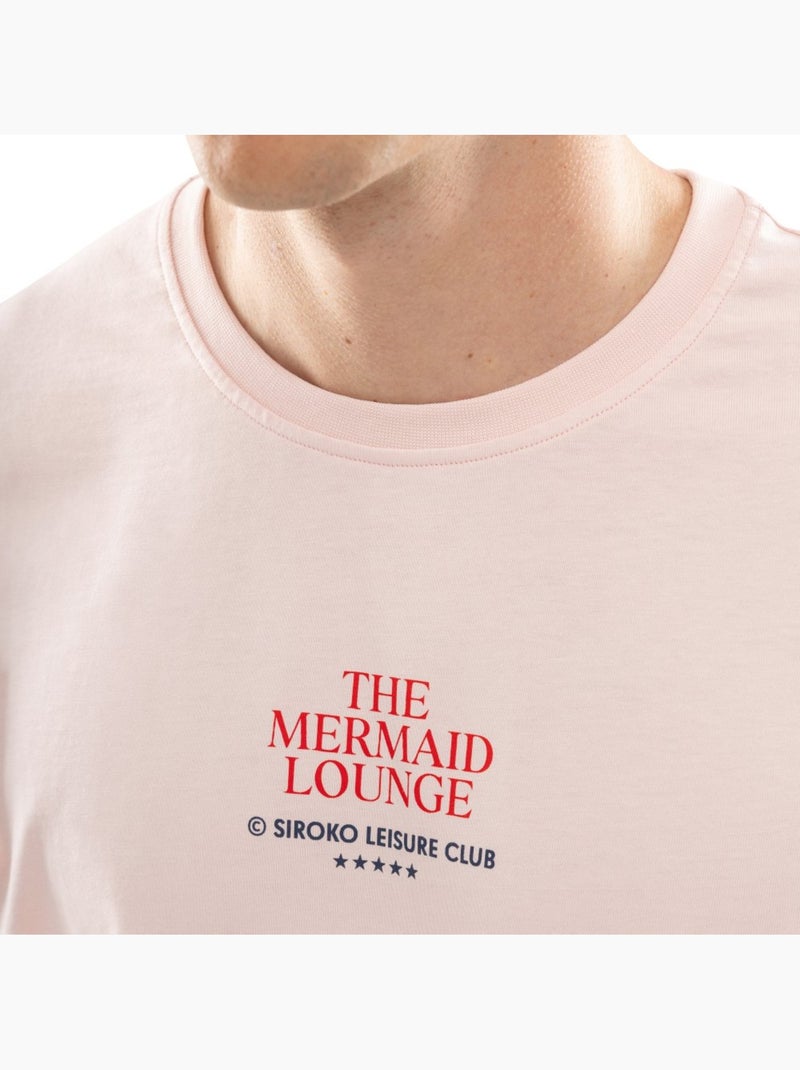 T-shirt manches courtes coton bio homme lifestyle homme naiad Rose - Kiabi